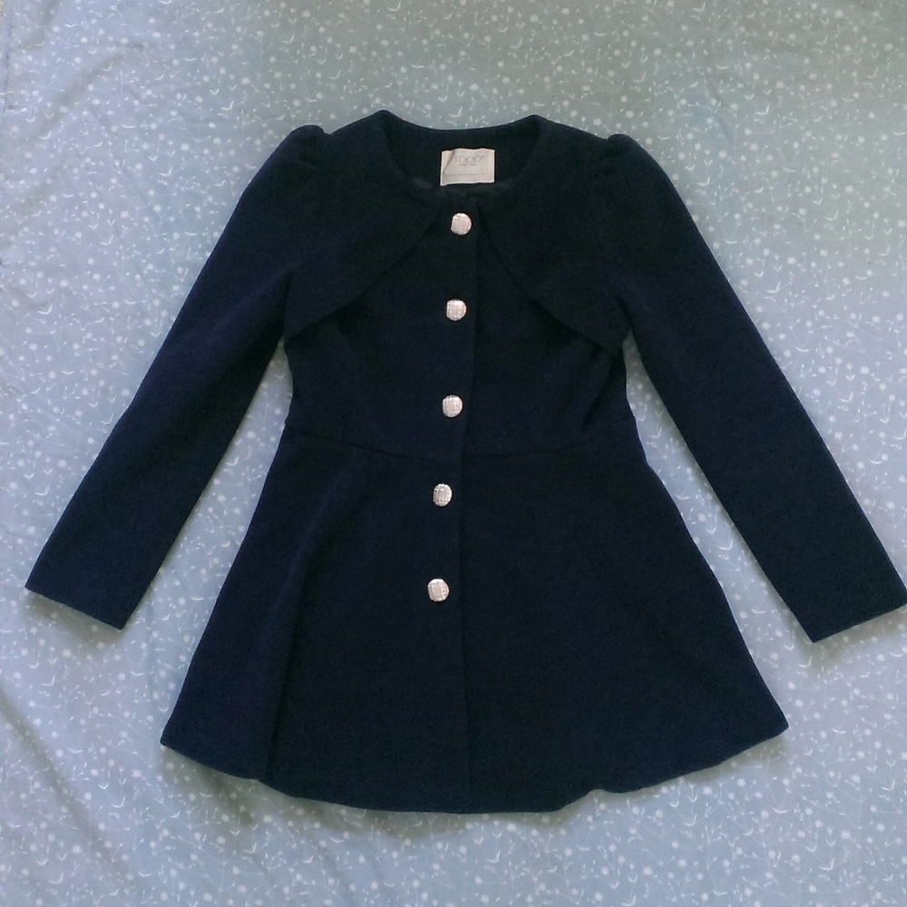Japanese Brand YOCO Girl's Navy Blue Coat